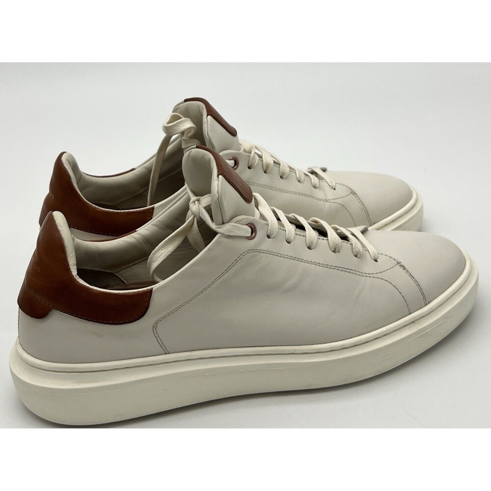 Good Man Brand Leather Sneakers Made In Italy White Shoes Mens Size 9